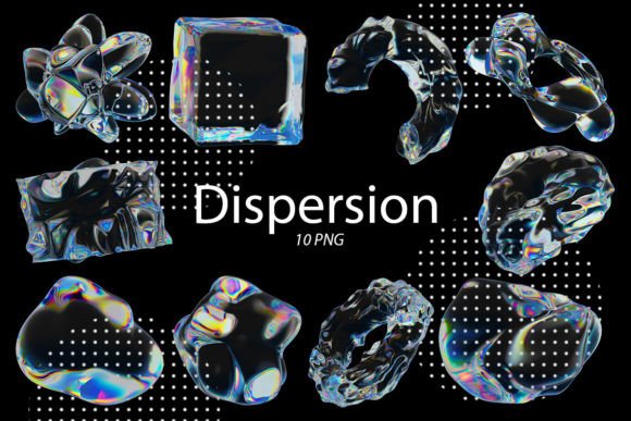3D Abstract Dispersion Glass- PNG