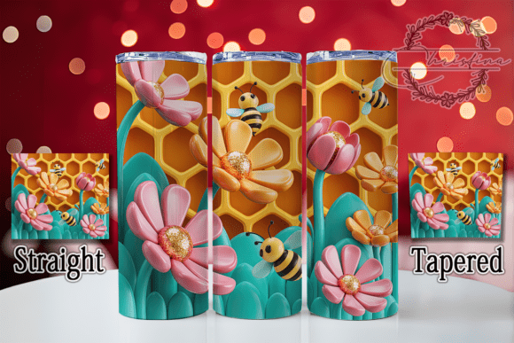 3D Abstract Floral Bee Tumbler: A Creative Twist on Drinkware Design