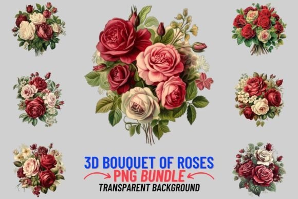 3D Bouquet of Roses 12 PNG Clipart