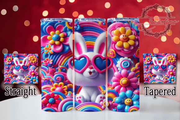 3D Coquette Easter Bunny Tumbler
