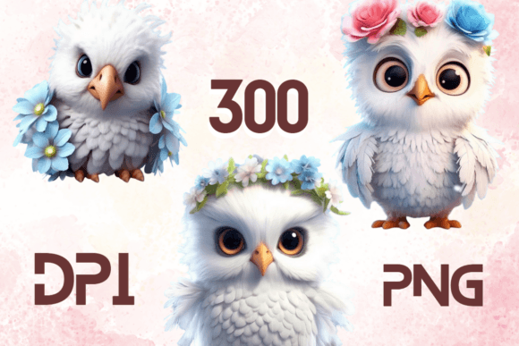 3D Cute Birds Sublimation Clipart 06