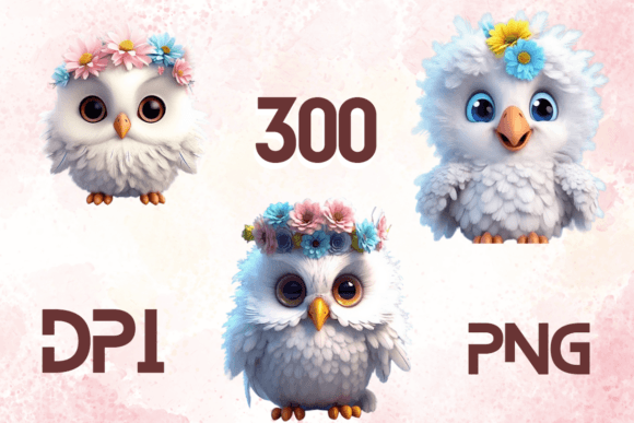 3D Cute Birds Sublimation Clipart 09