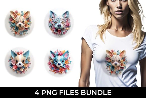 3D Floral Fantasy Chihuahua Sublimation: Unleashing Cuteness Overload in Modern Apparel Design