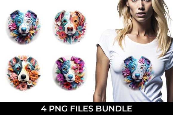 3D Floral Fantasy Jack Russell PNG