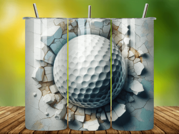 3D Golf Ball 20oz Tumbler Wrap V.9 – A Unique Design for Creative and Commercial Use