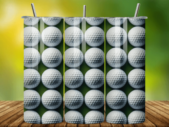 3D Golf Ball Tumbler Wrap Design for 20oz Cups