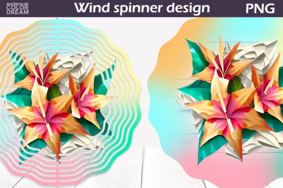 3D Lilies Wind Spinner