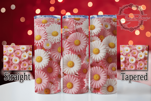 3D Pink and White Floral Tumbler for Creative Projects