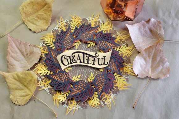 Autumn Wreath 3D Papercut Shadowbox