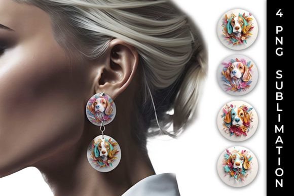 Evaluating the 3D Floral Fantasy Beagle Earrings PNG for Custom Jewelry Projects