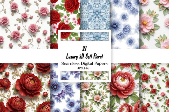 Luxury 3D Soft Floral Digital Pattern: Integrating Premium Textures into Creative Workflows