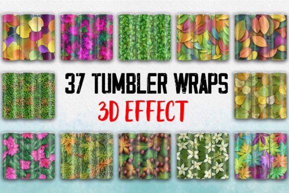 Revitalize Your Drinkware with 3D Colorful Spring Leaves Tumbler Wrap