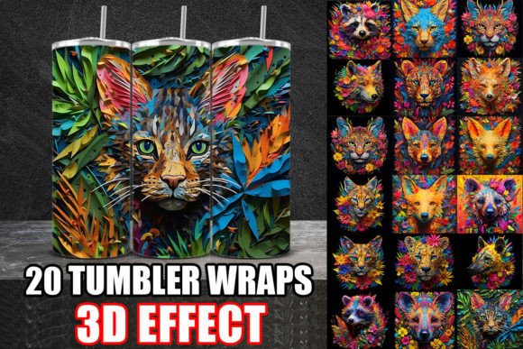 Transforming Everyday Items with 3D Colorful Animals Tumbler Wrap Design